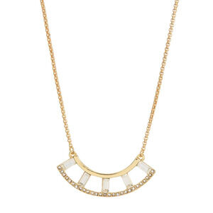 VINCE CAMUTO 18K GOLD Pave Baguette Rhinestone Necklace Gold Necklace NEW IN BOX